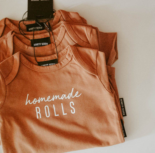 “Homemade Rolls” Baby Bodysuit